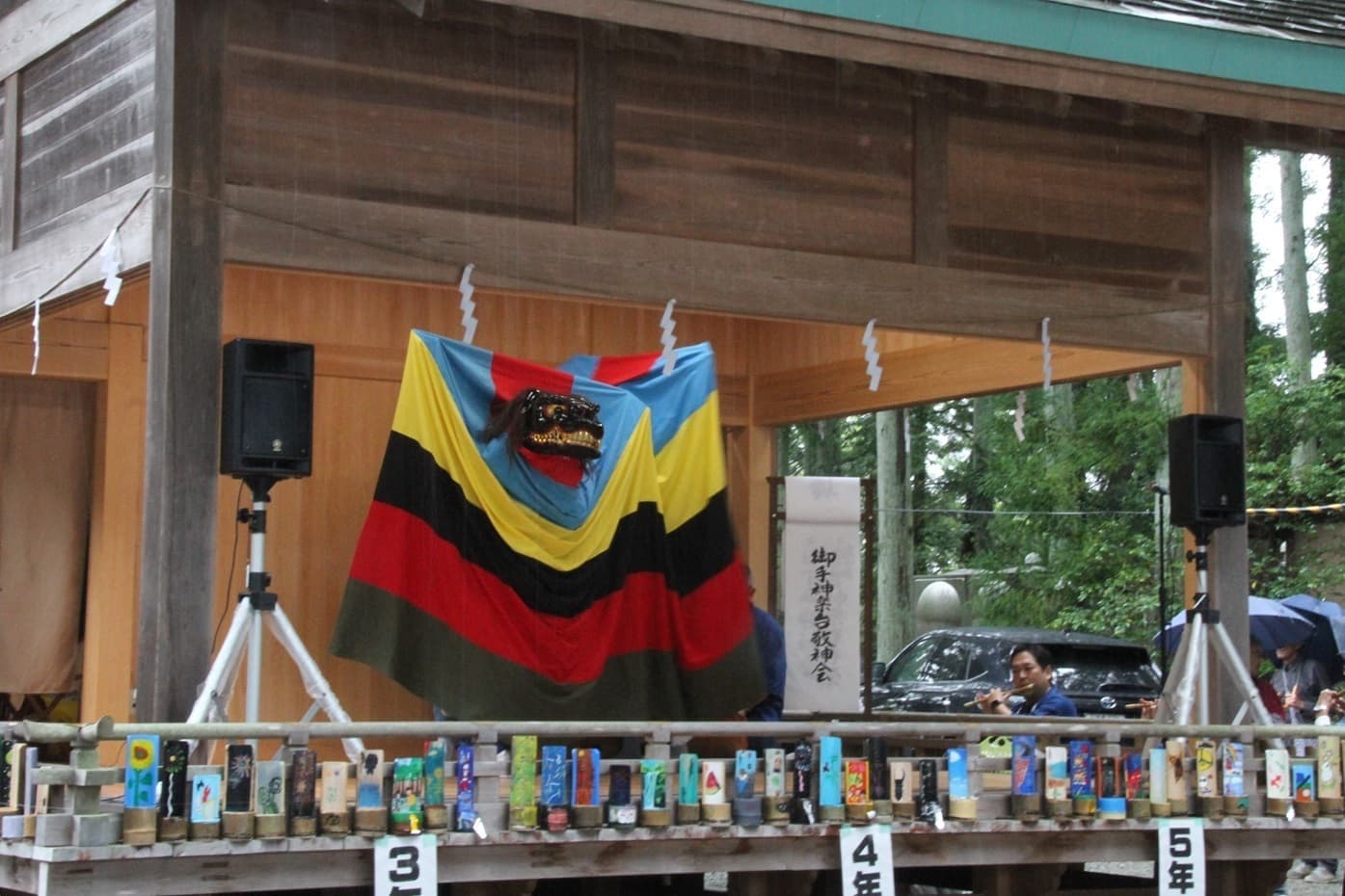 涼ヶ岡八幡神社　例大祭　絵付け竹灯ろう